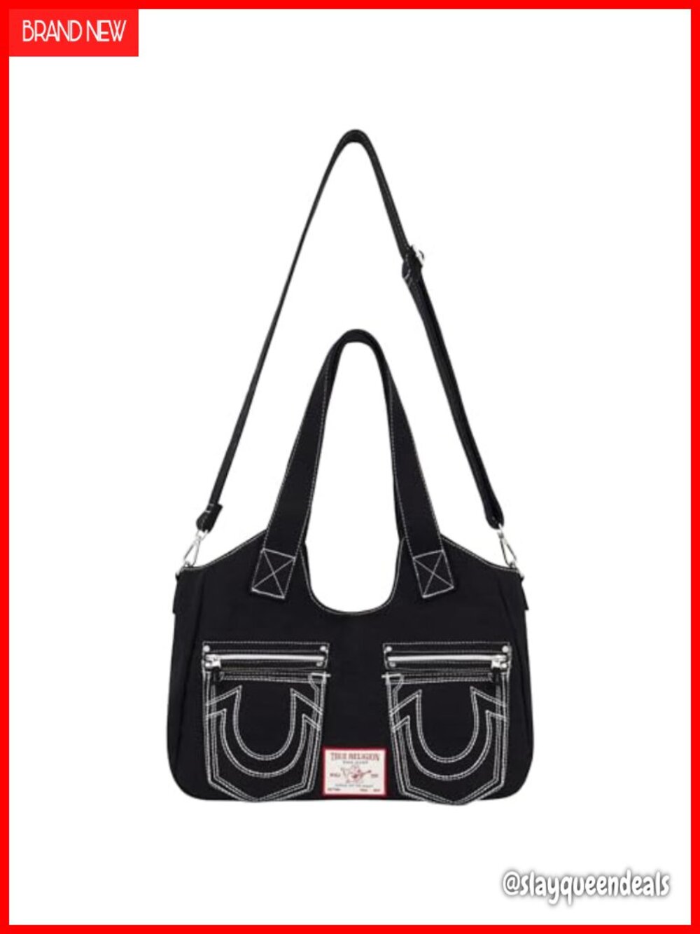 Hobo Satchel Crossbody Handbag Horseshoe Logo Stitching